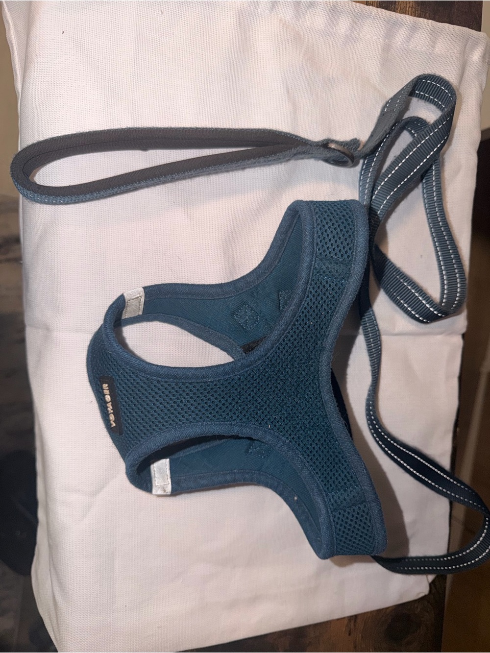 Voyager Navy Blue Soft Mesh Dog Harness and Leash Set - Picture 3 of 5